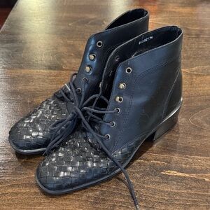 Westbound Black Leather Lace-Up Boots